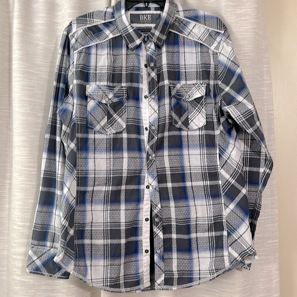 BKE standard fit pearl snap shirt x large excellent condition